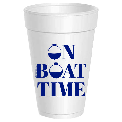 On Boat Time Styrofoam Cups - Royal Blue