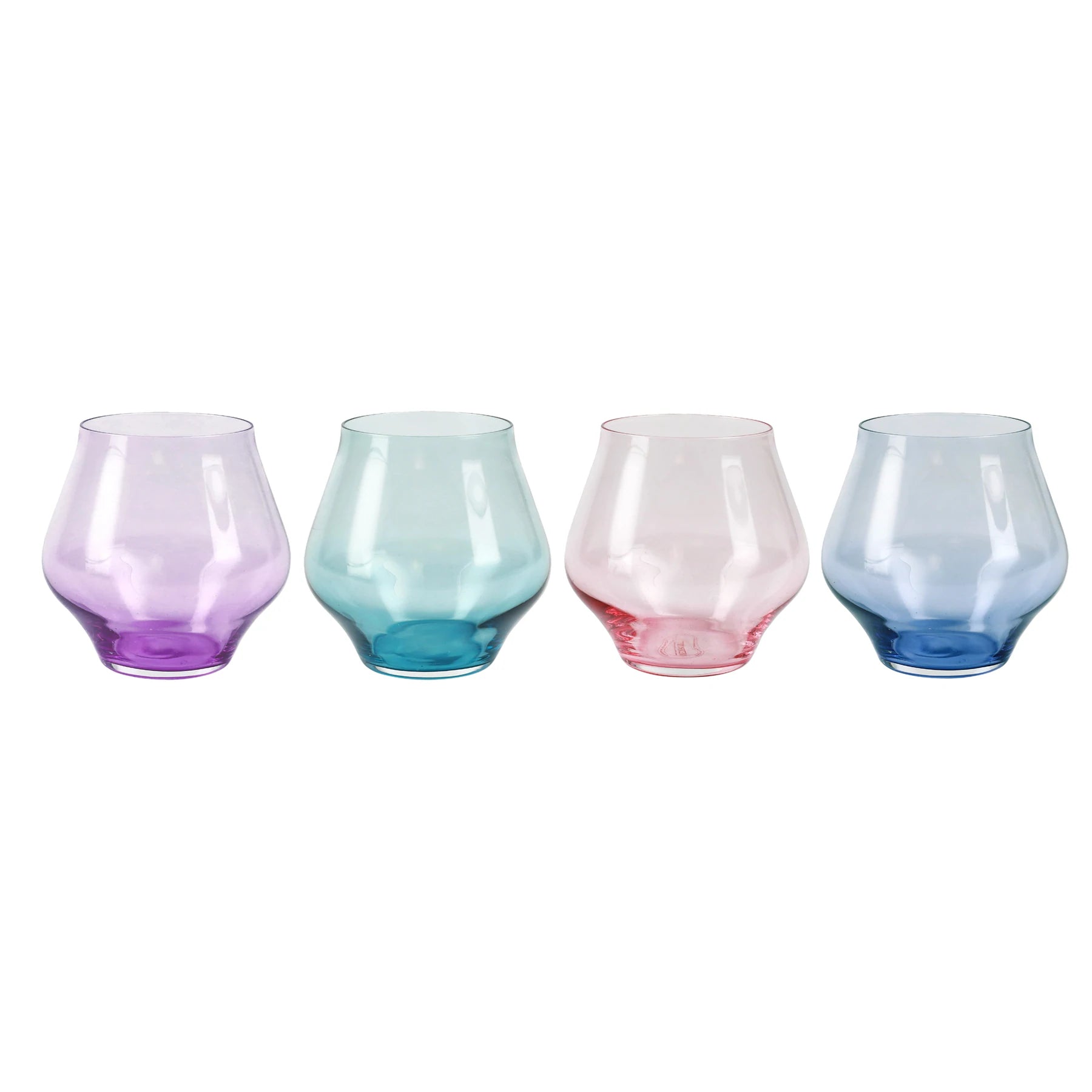 Vietri Contessa Stemless Wine Glass - (five colors)