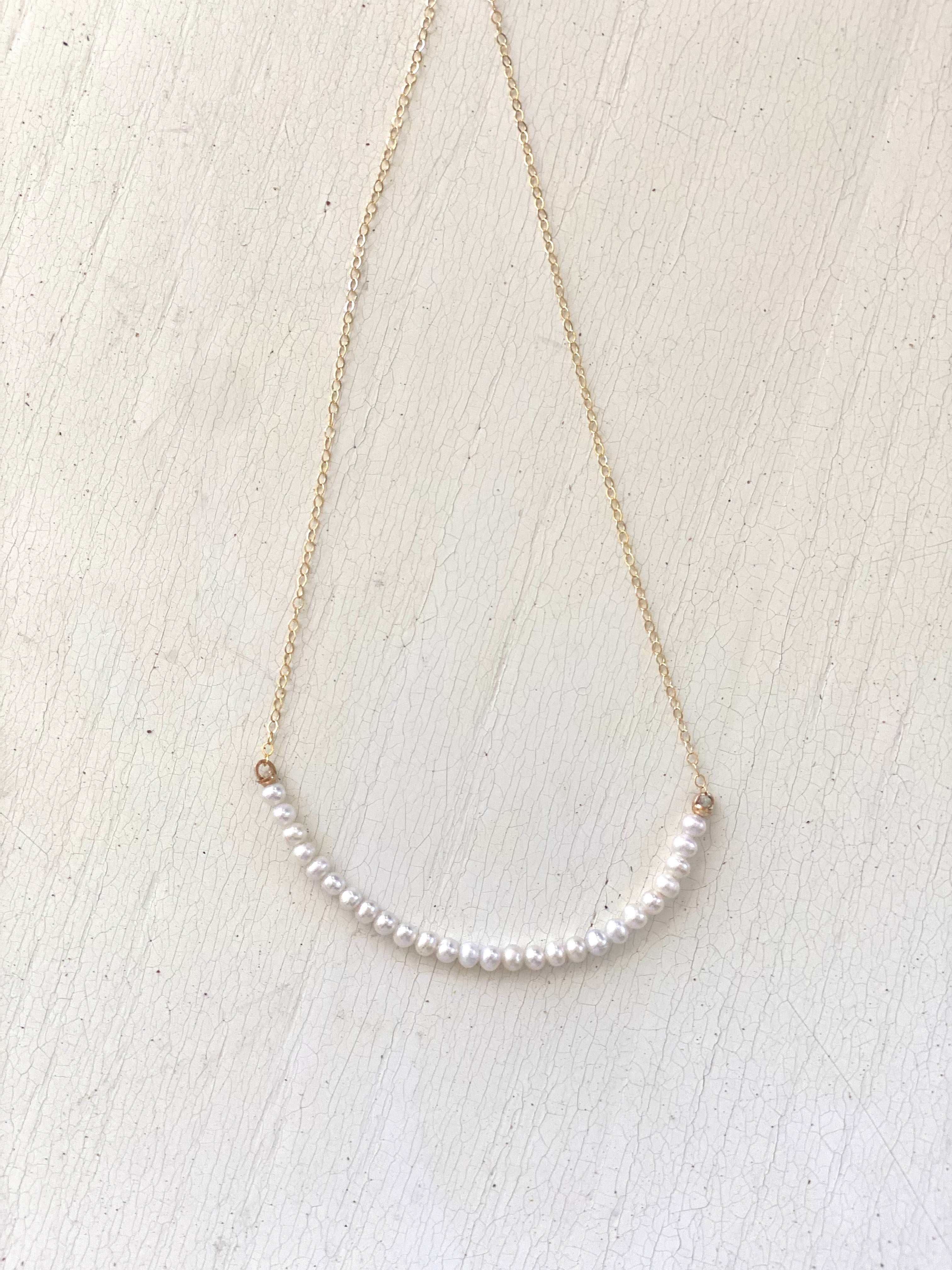 J. Mills Tiny Pearl Necklace