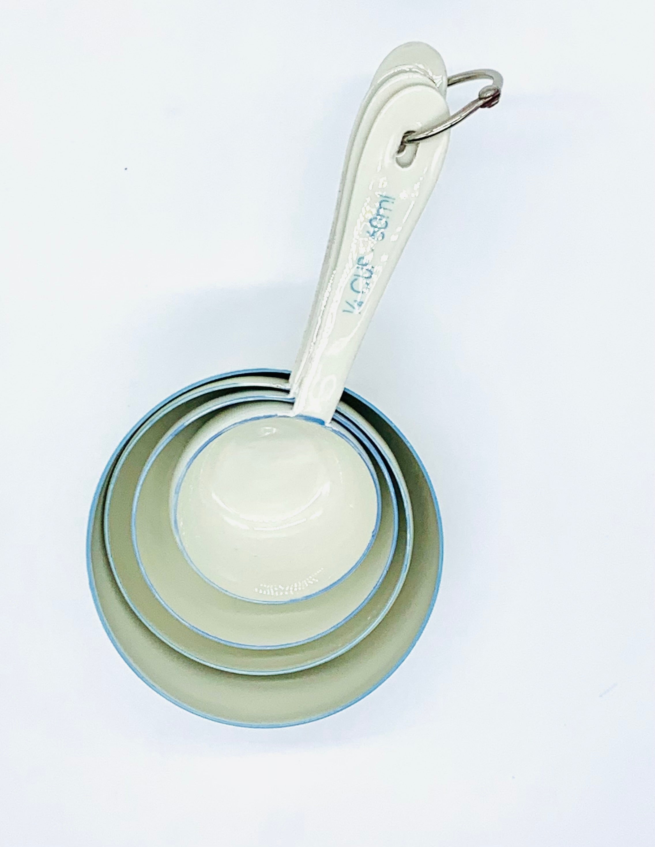 Measuring Cup Set of Four - White/Light Blue — Two Friends