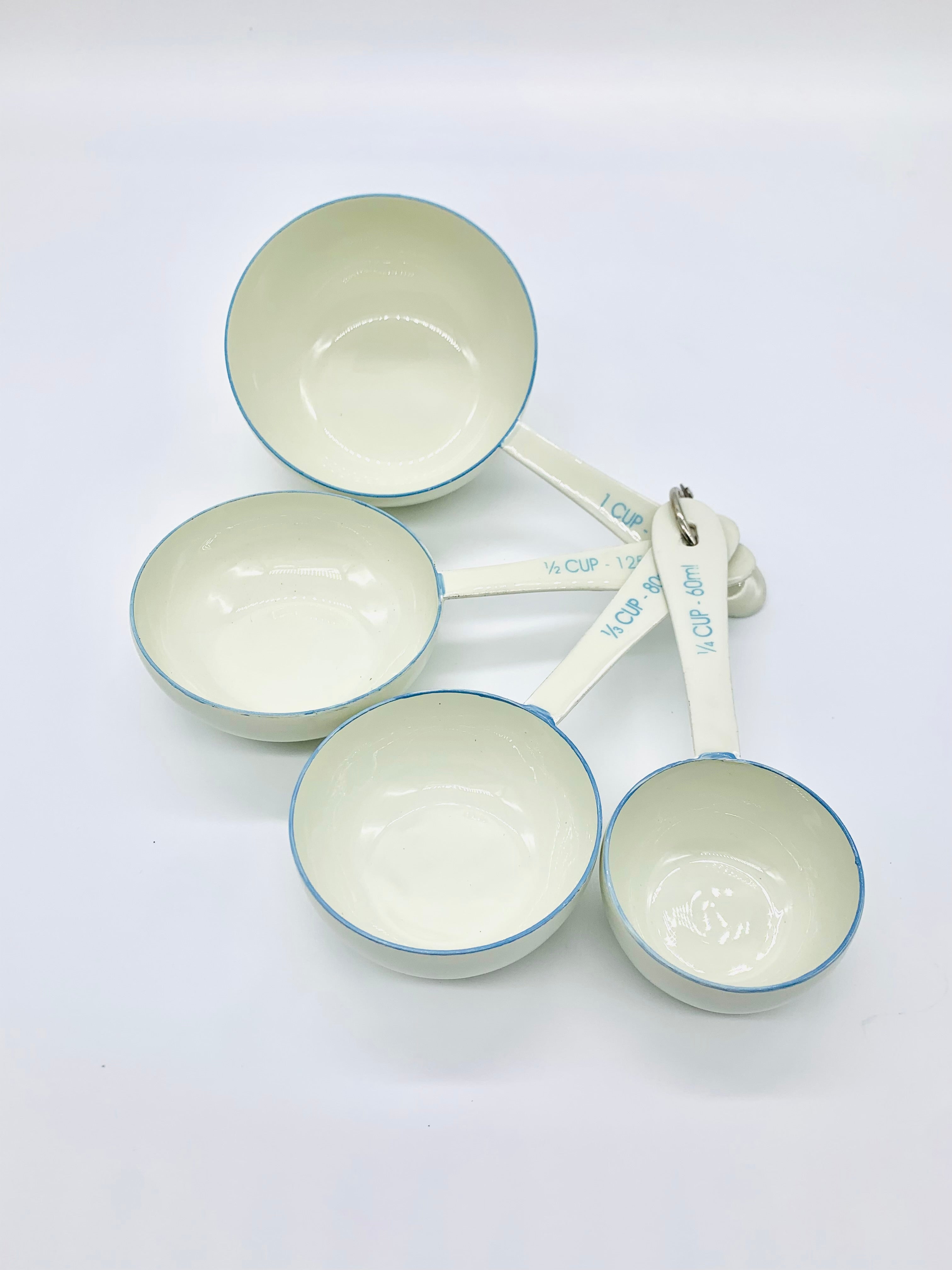 Measuring Cup Set of Four - White/Light Blue