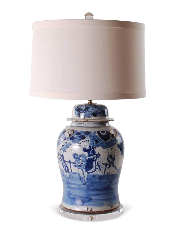29" Blue & White Ginger Jar Lamp