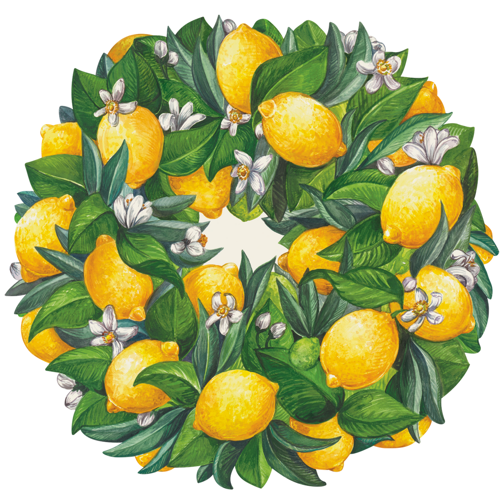 Die-Cut Lemon Wreath Placemat