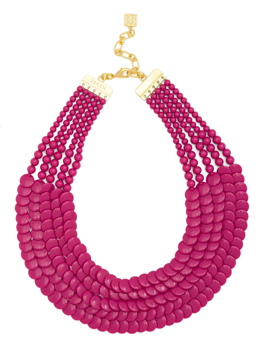 Beaded Collar Necklace - (five colors)
