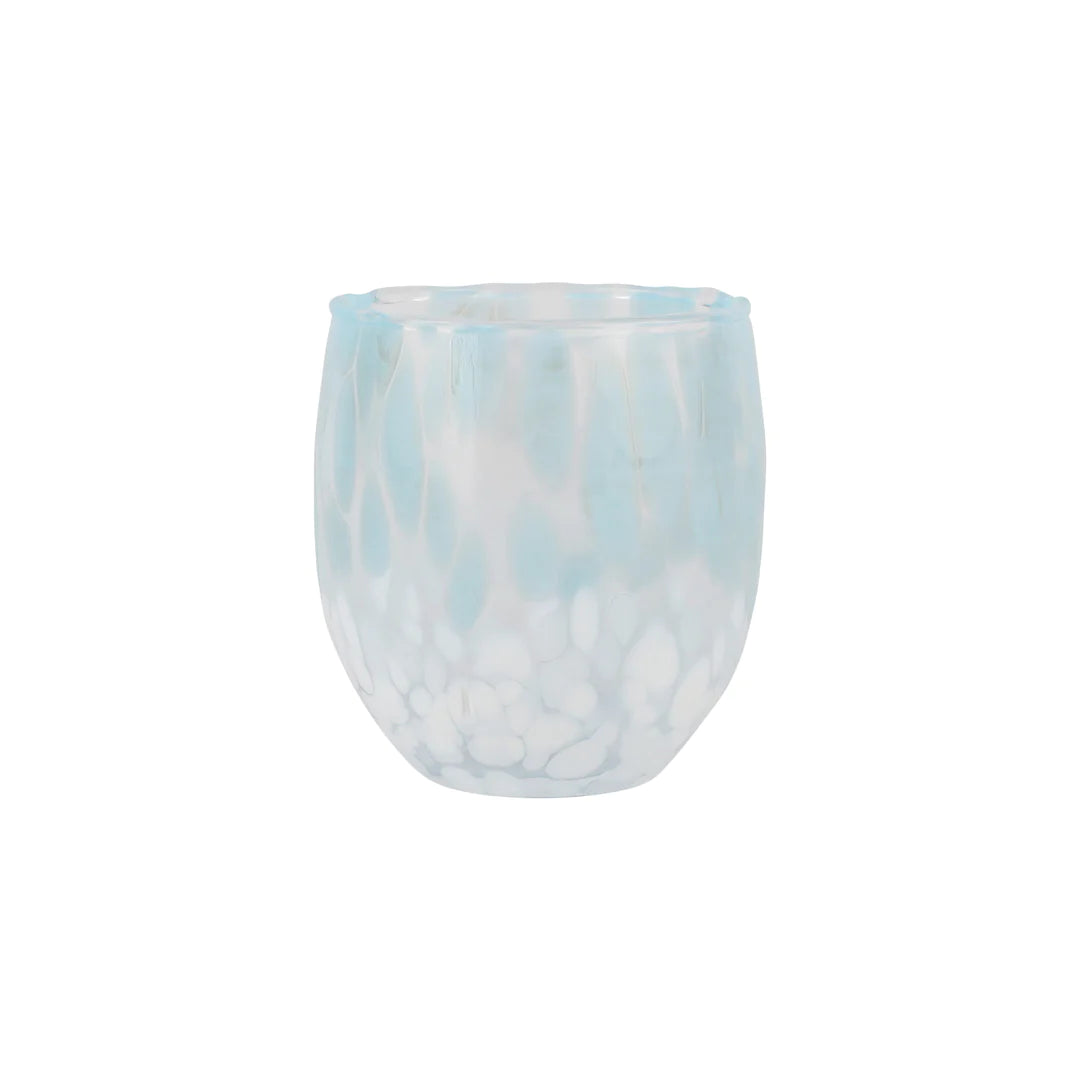 Vietri Nuvola Double Old Fashioned Glass - Light Blue