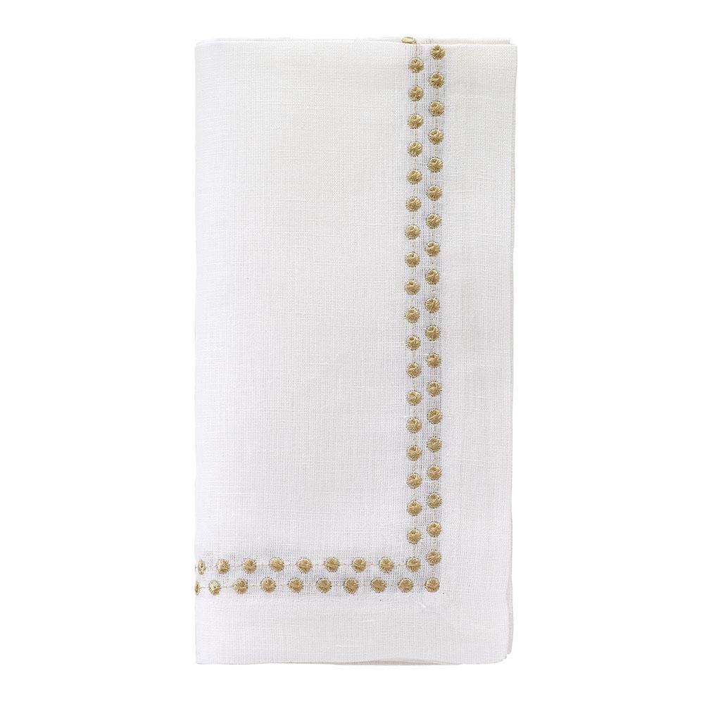 Pearls Gold 21" Linen Napkin