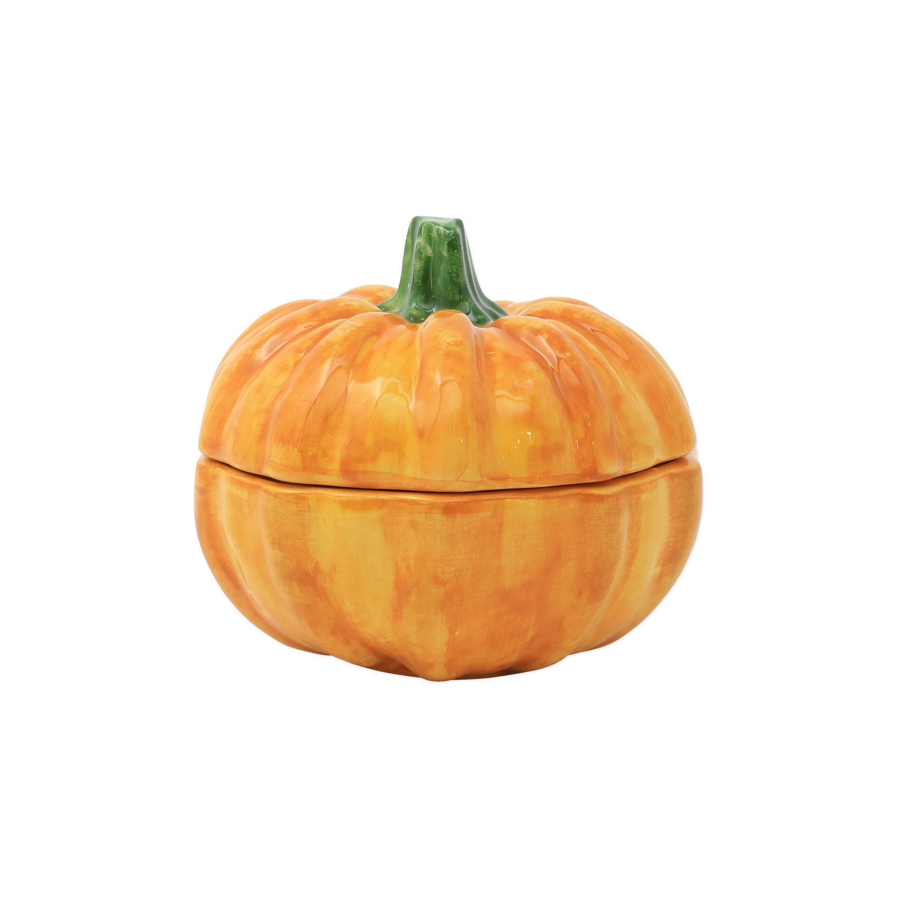 Vietri Figural Covered Small Pumpkin