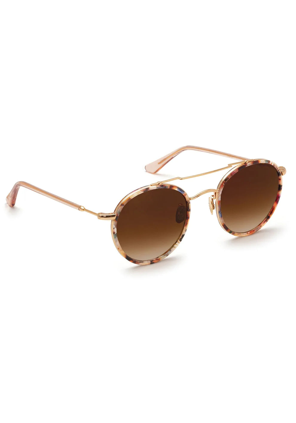 Krewe Porter Sunglasses - 18k Titanium + Capri + Petal