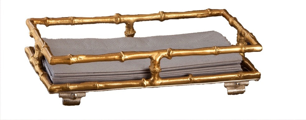Bamboo Guest Towel Holder - (gold or silver)