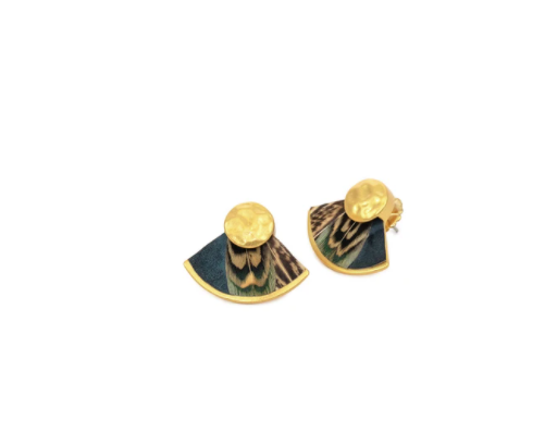 Brackish Feather Earring Pheasant Gussie