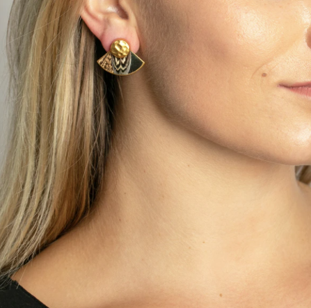 Brackish Feather Earring Pheasant Gussie