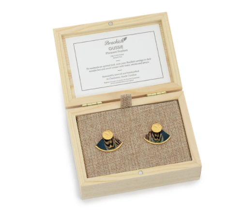 Brackish Feather Earring Pheasant Gussie
