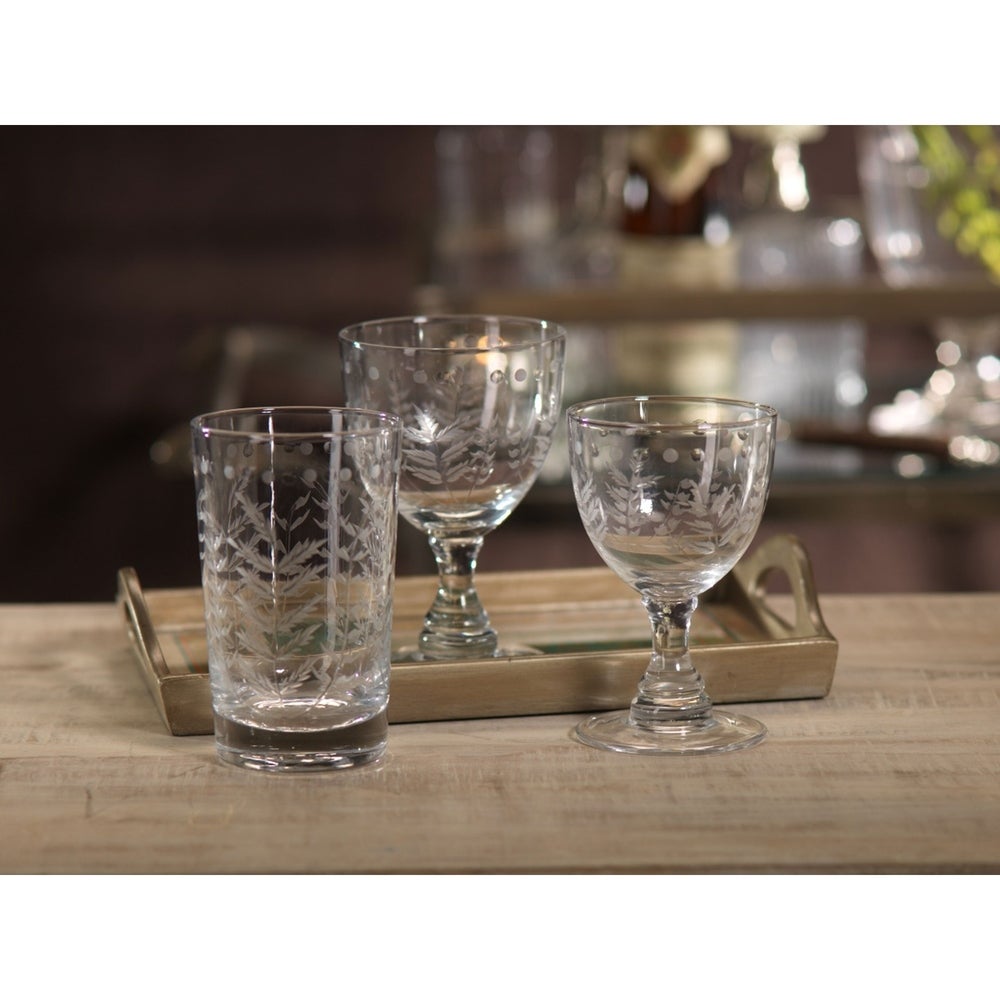 Flora Etched Highball Glass