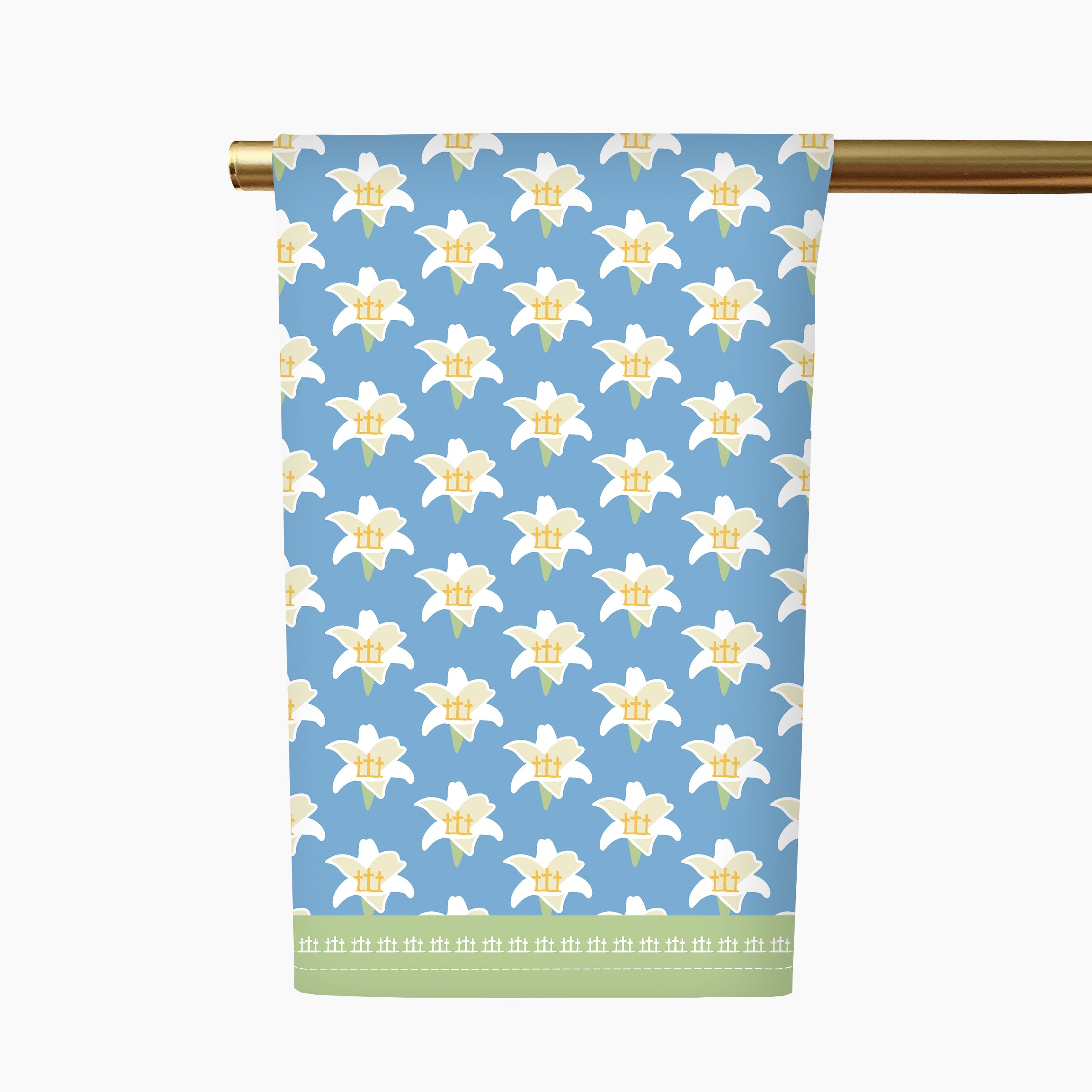 Easter Lily Tea Towel - French Blue