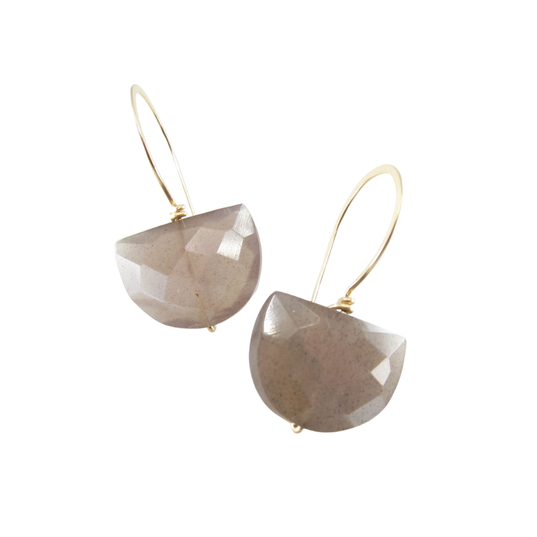 J. Mills Half Moon Chocolate Moonstone Earrings