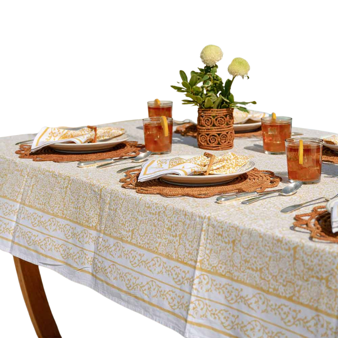 Pomegranate Tapestry Marigold Tablecloth - 55"x55"