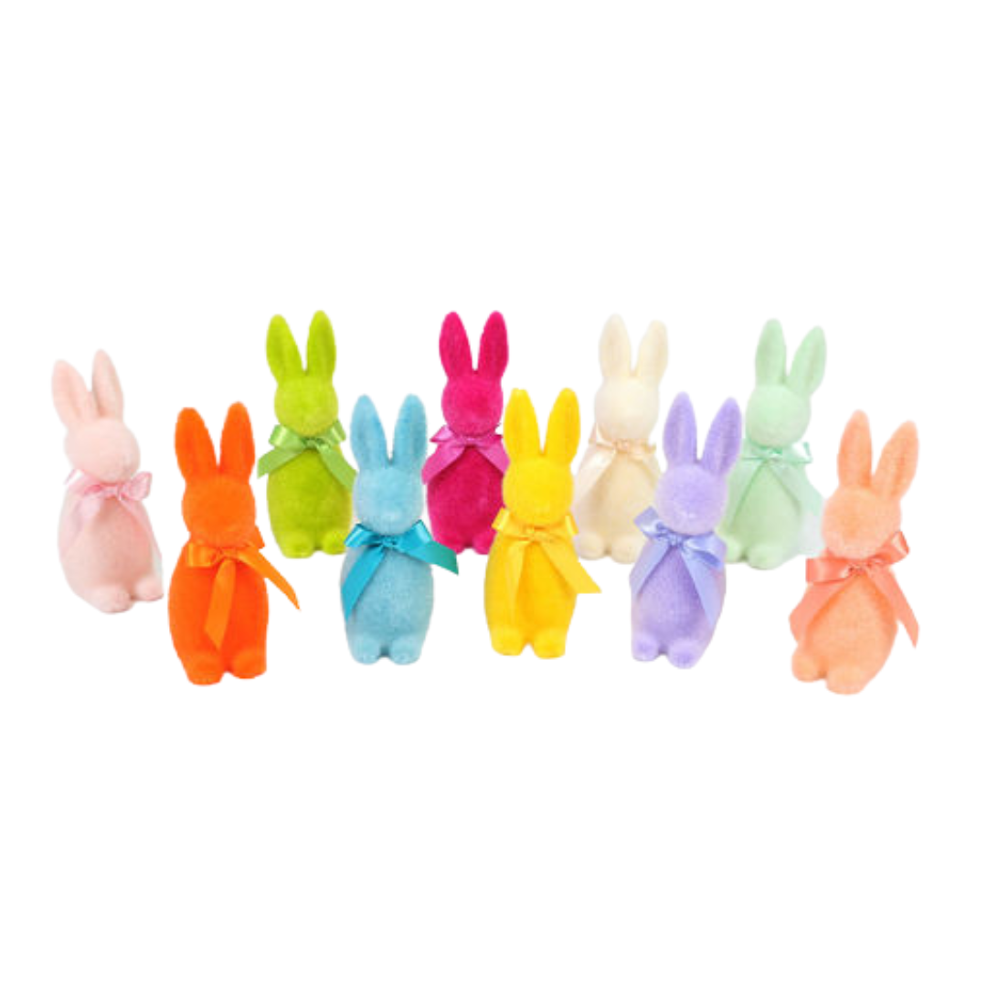 Small Flocked Nose Bunny (10 colors)