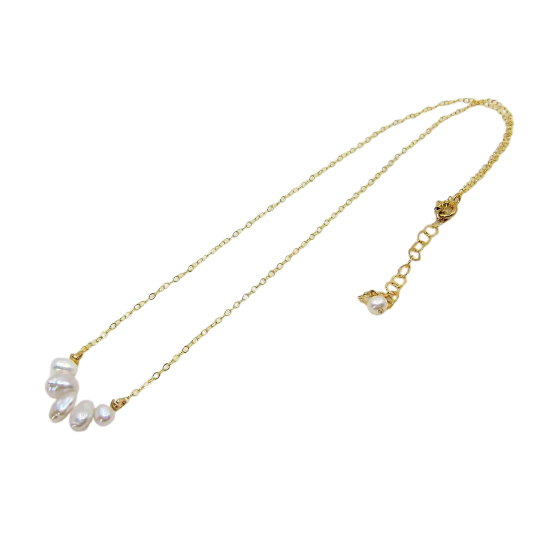 J. Mills Mini Keishi Pearl Gemstone Cluster Necklace