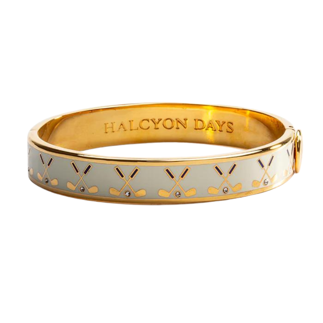 Halcyon -  Golf Club Cream & Gold Bangle 1cm
