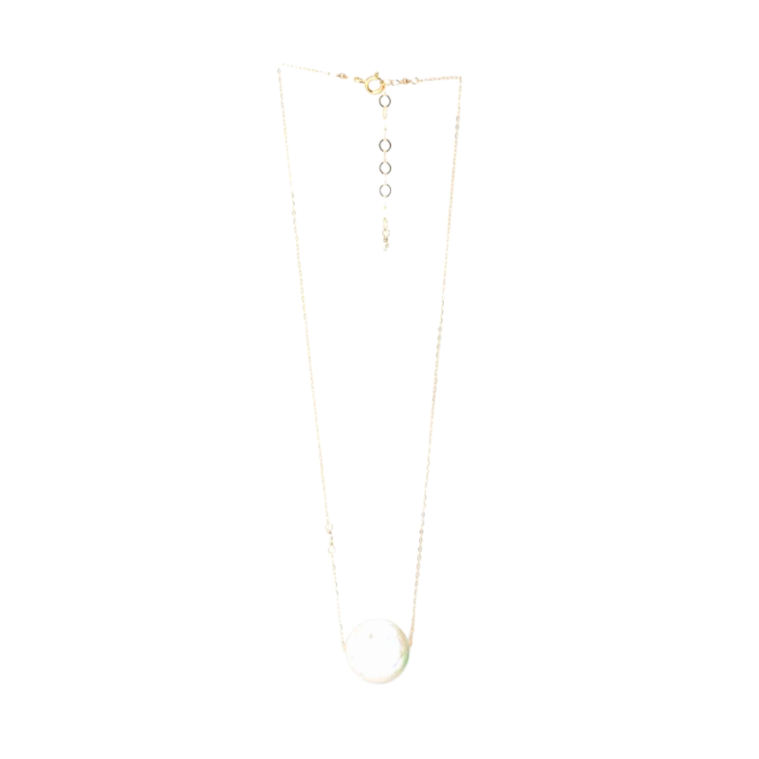 J. Mills Large Coin Pearl Necklace