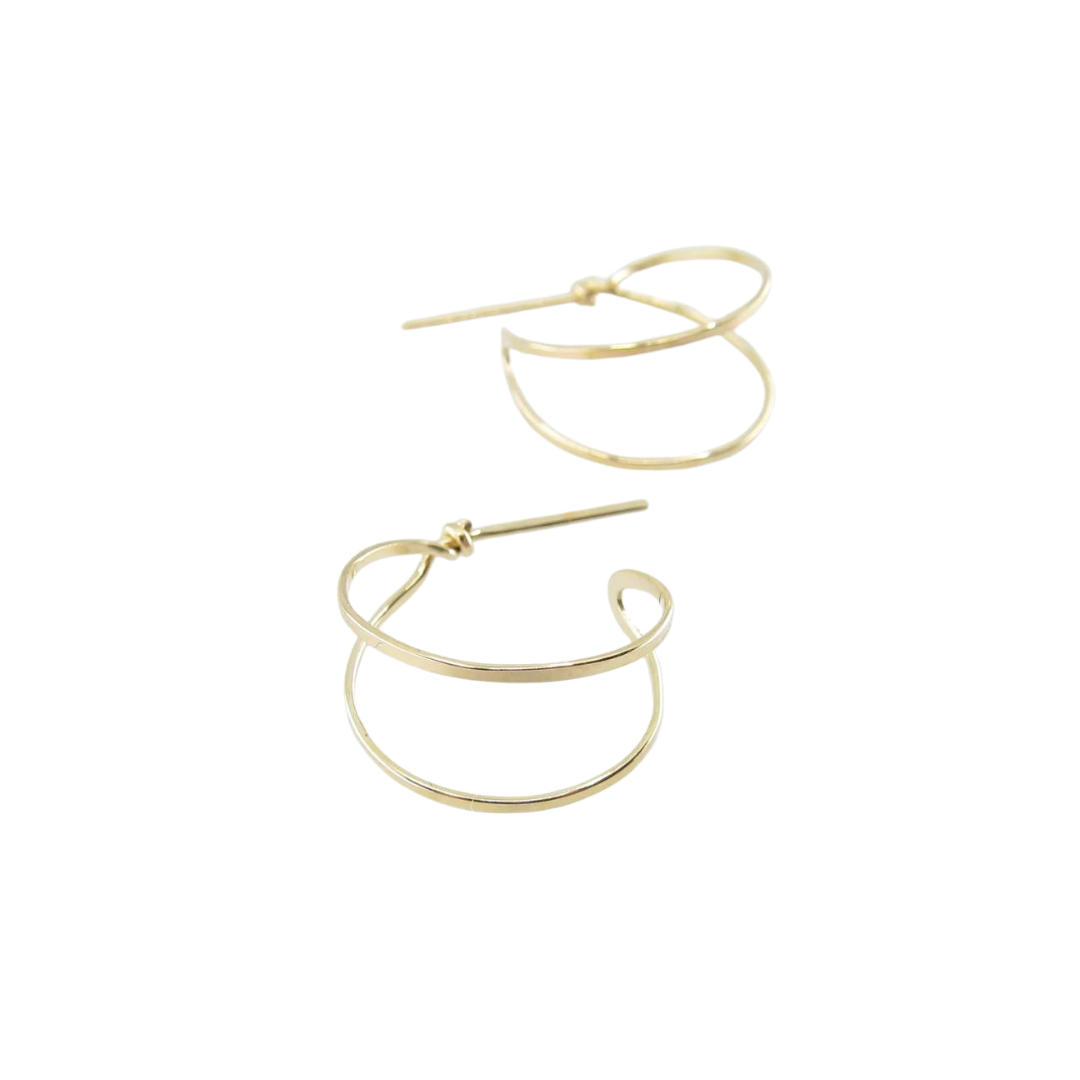 J. Mills Forged Double Hoop Post Earrings - Small