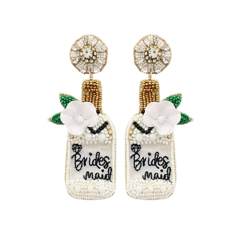 Bridesmaid Champagne Bottles Earrings