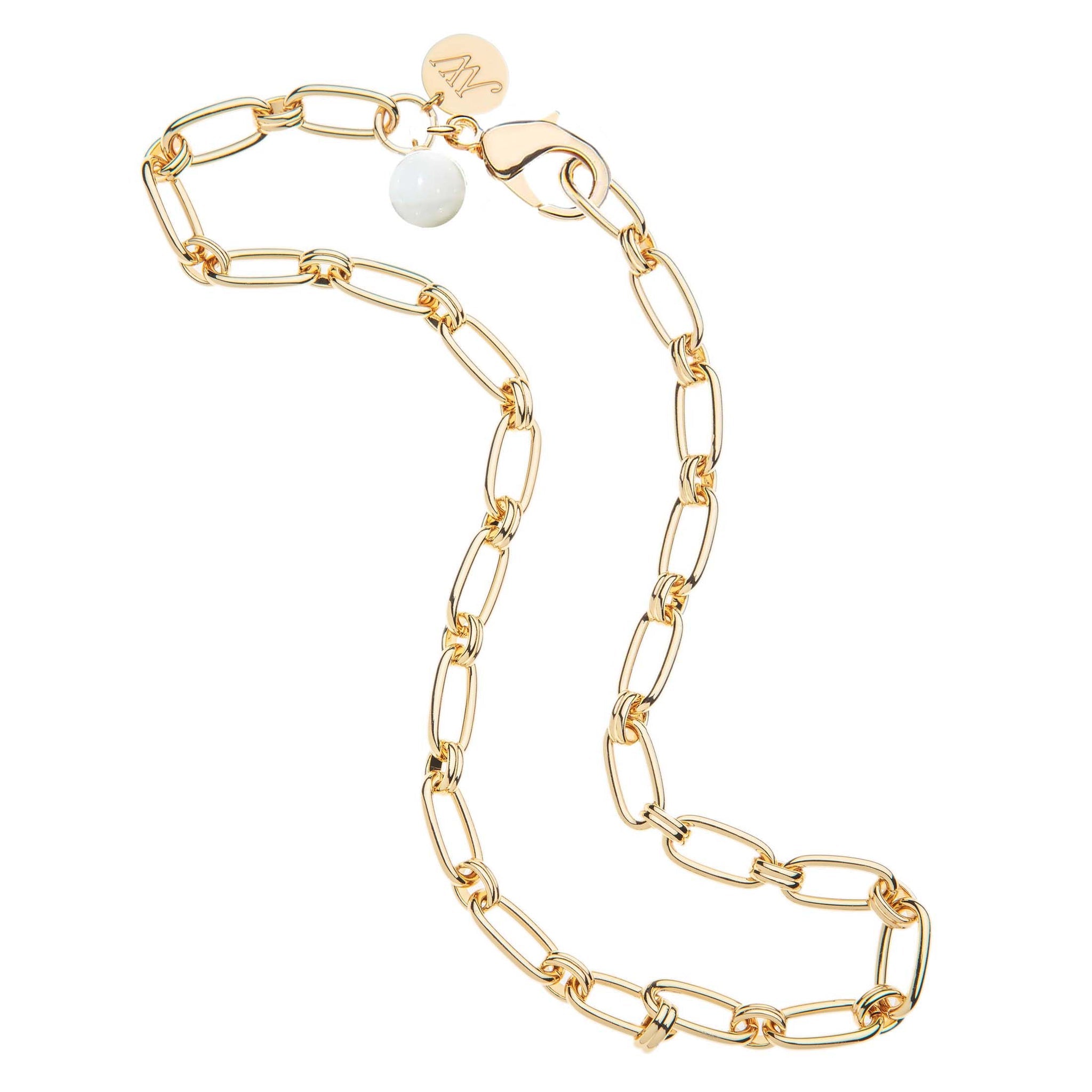Jane Win - Wheels of Fortune Chain with Mother of Pearl Bead