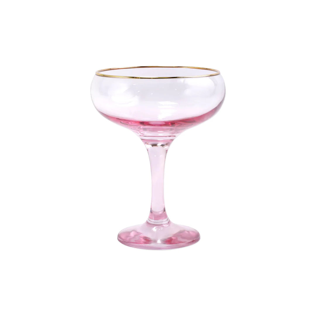 Vietri Rainbow Coupe Champagne Glass - (five colors)
