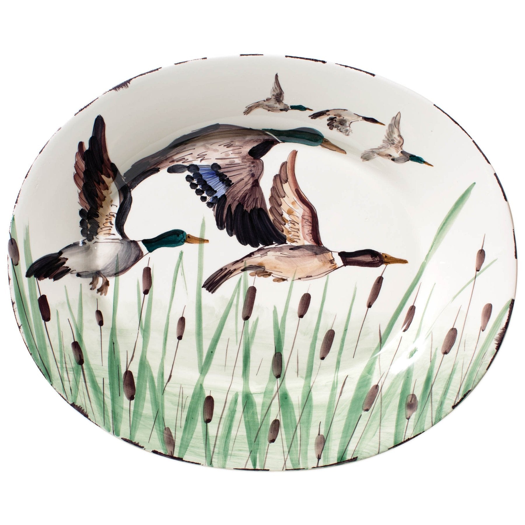 Vietri Wildlife Mallard Large Oval Platter
