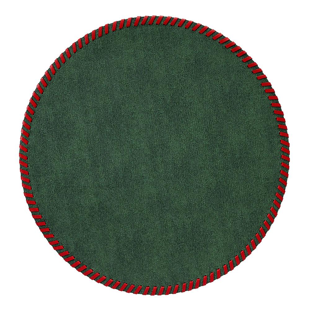 Green/Red Whipstitch Placemat -Set 4
