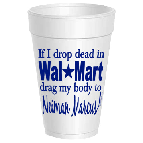 Walmart Styrofoam Cups (hot pink or blue)