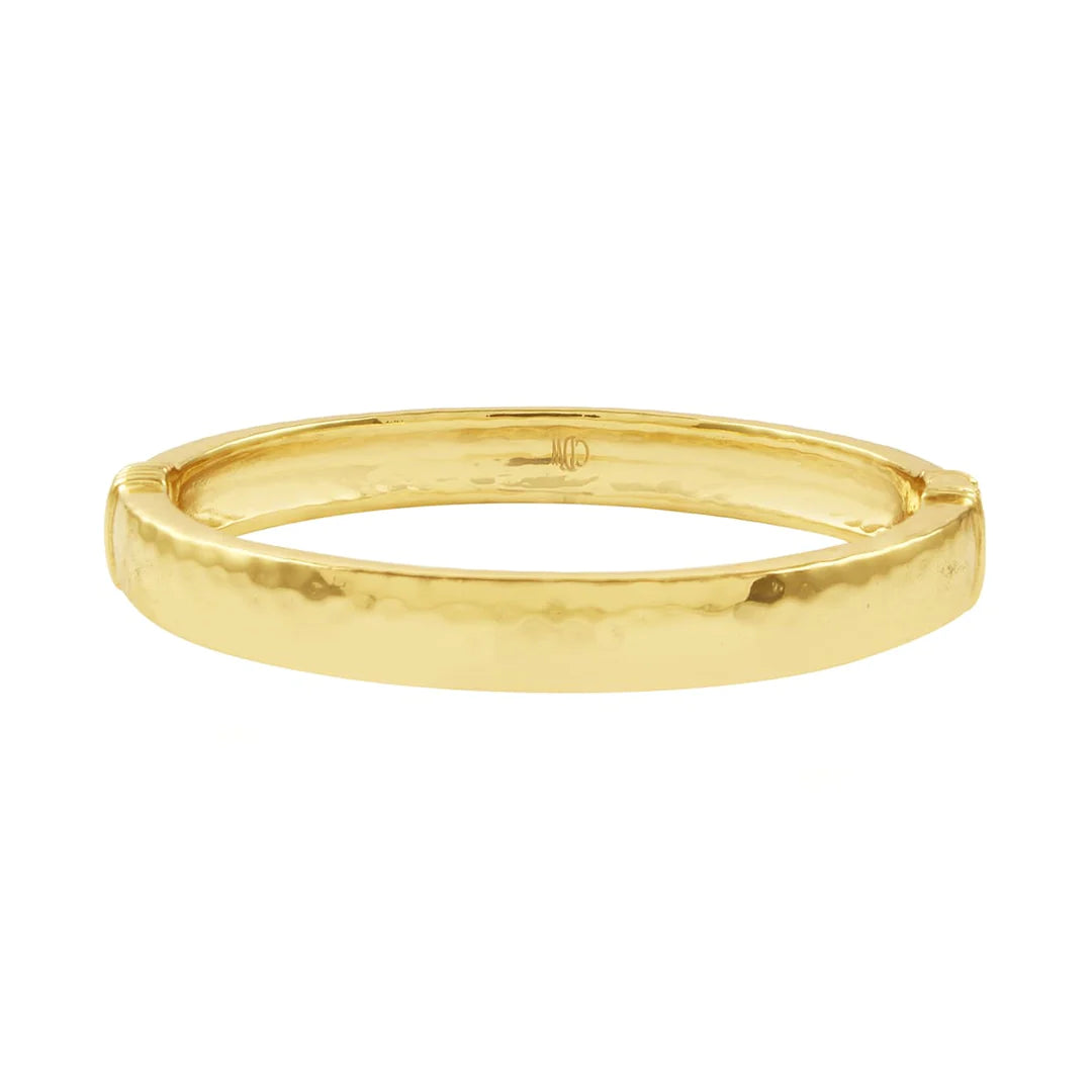 Capucine De Wulf Cleopatra Oval Hinged Bangle - (Hammered Gold)