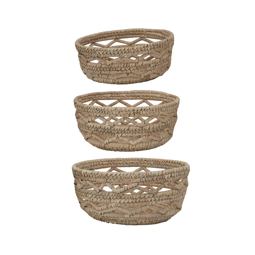 Hand-Woven Grass Baskets - (three sizes)