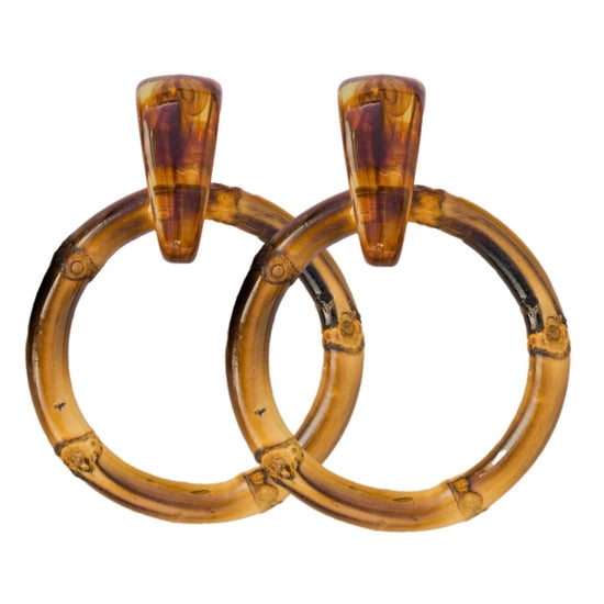 Bamboo Shell Drops - Dark Brown