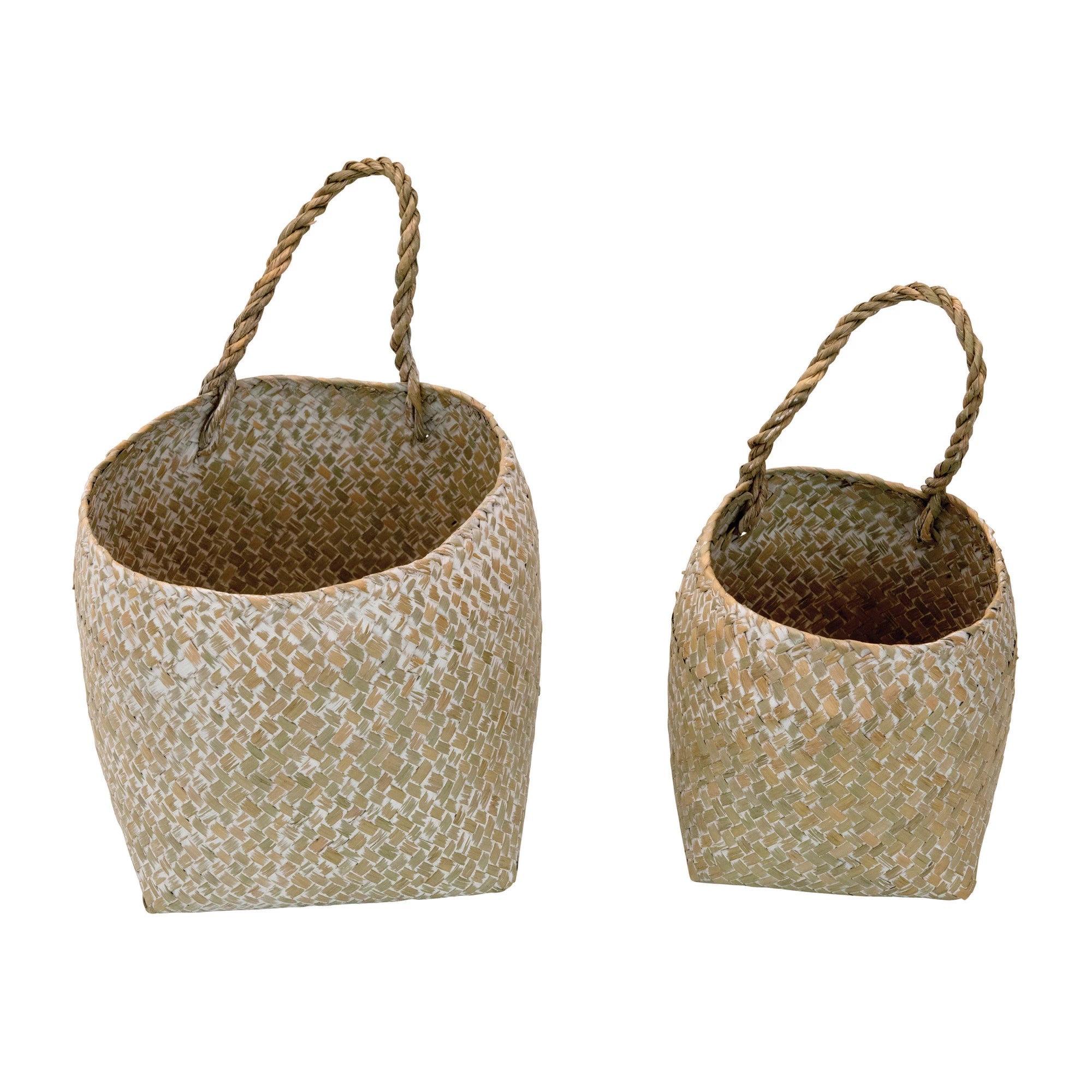 Hand-Woven Wall Baskets with Handles - (small or large)