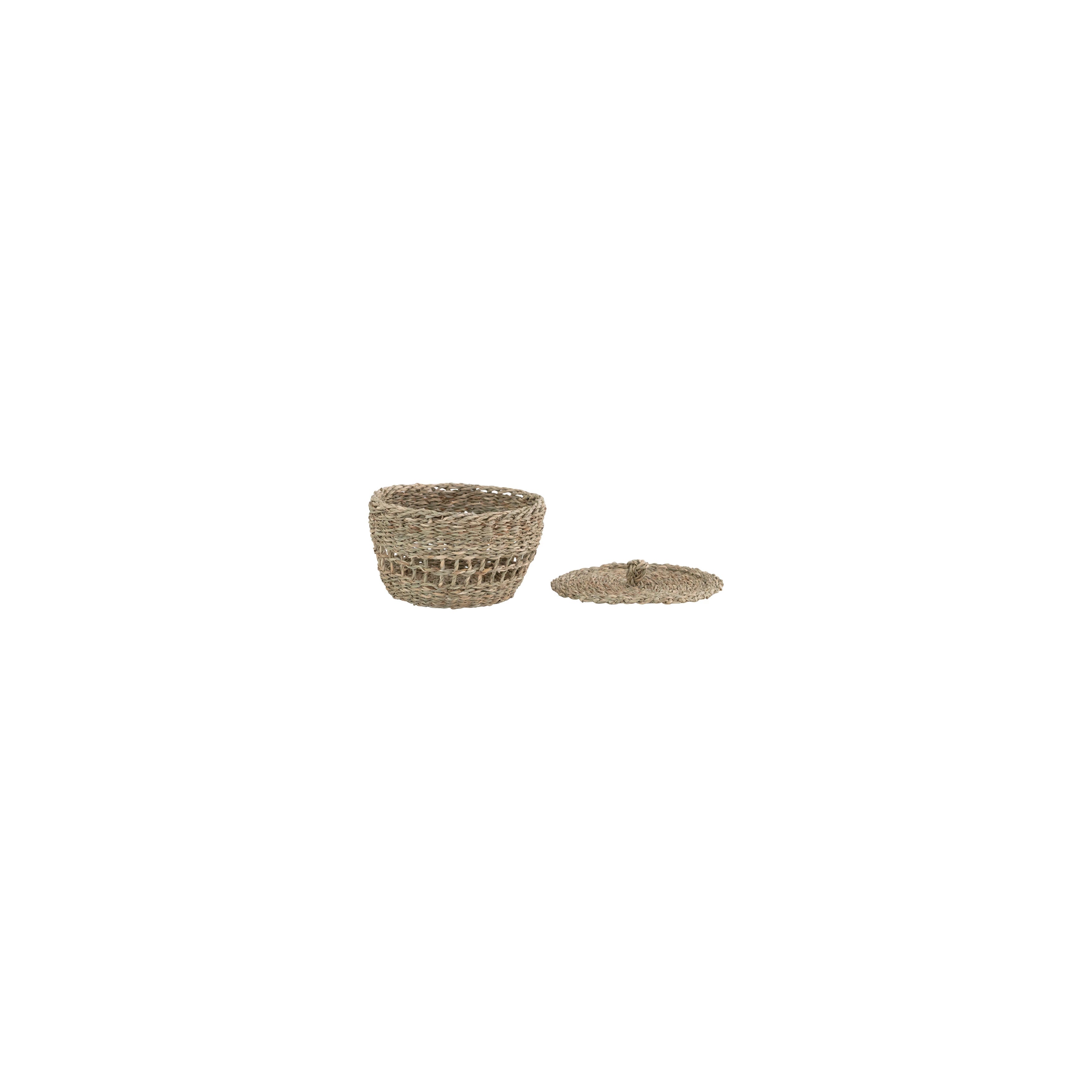 Hand-Woven Seagrass Basket with Lid