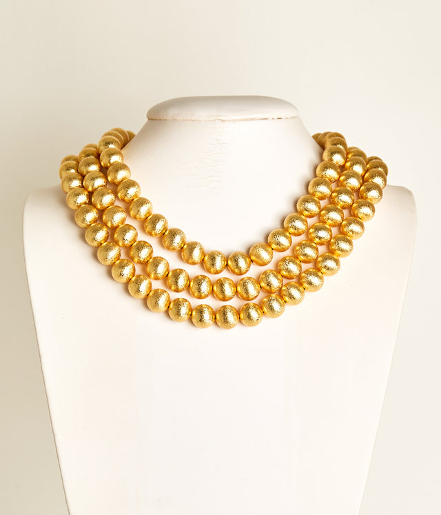 Diana Triple Strand Beaded Necklace