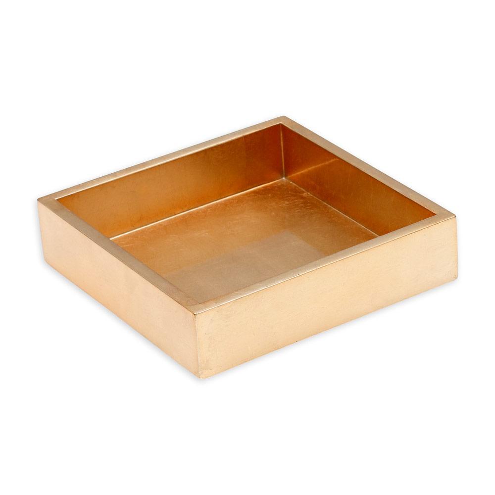 Lacquer Luncheon Napkin Holder Tray Gold