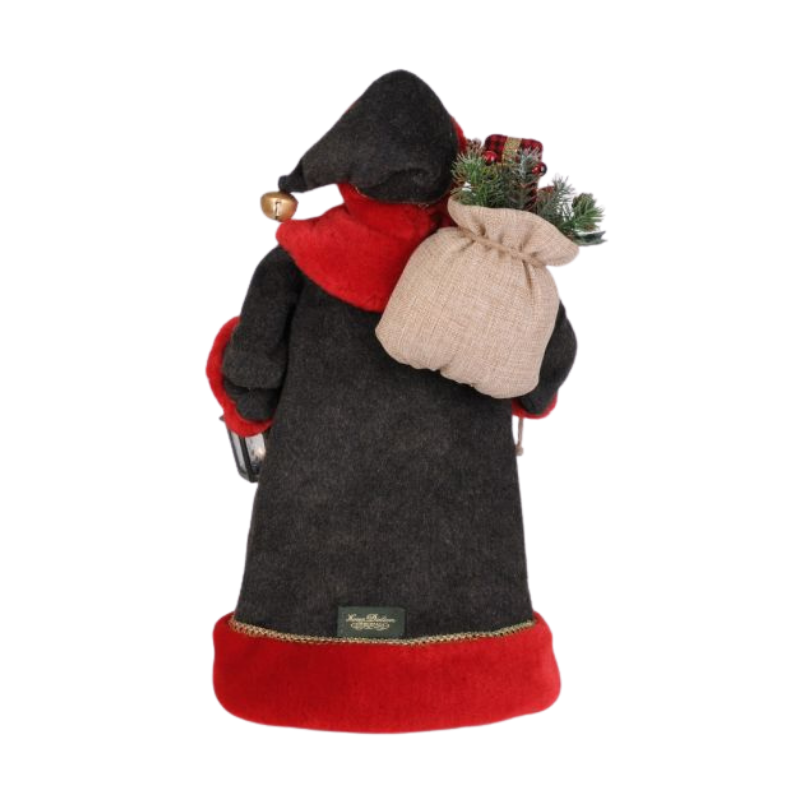 Karen Didion Lighted Cardinal Woodland Santa