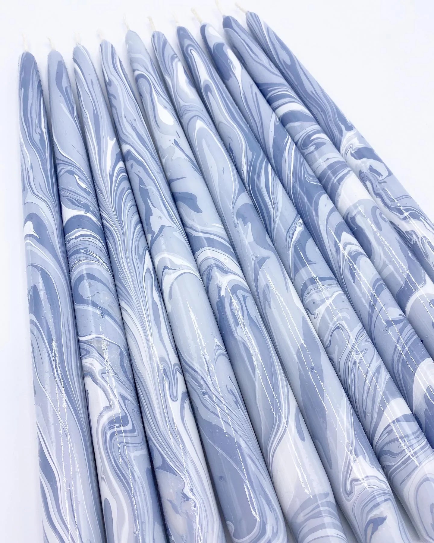 12" Marbled Taper Candle (multiple colors) — Two Friends
