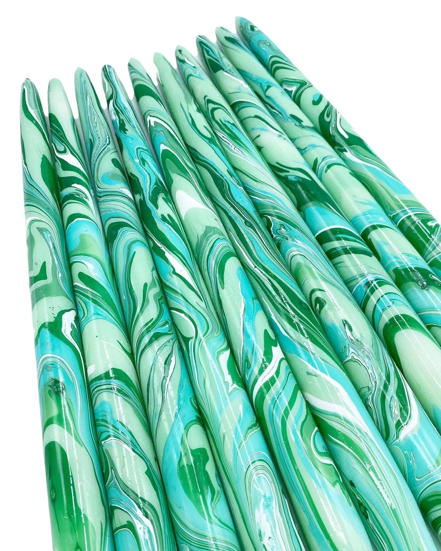 12" Marbled Taper Candle - (multiple colors)