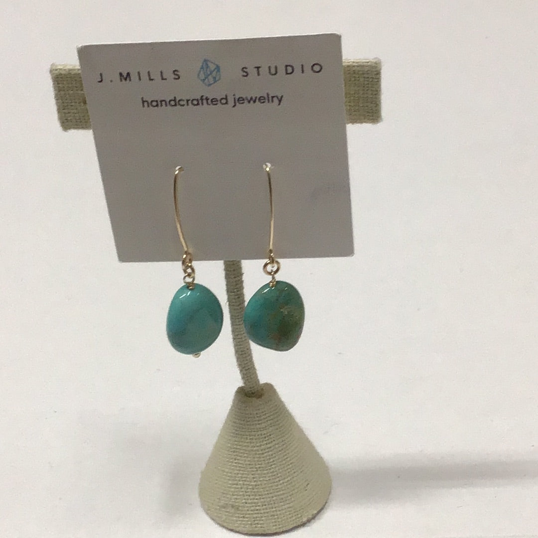 J. Mills 14k Kingman Turquoise Earrings