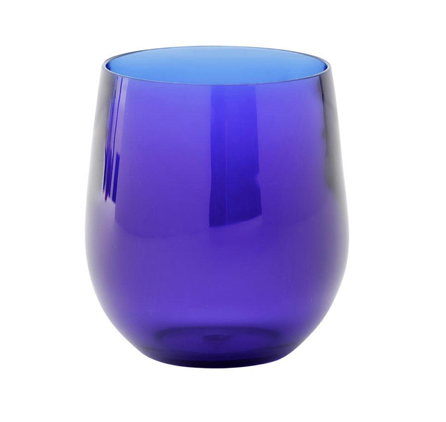 Acrylic Stemless Wine Glass - (six colors)