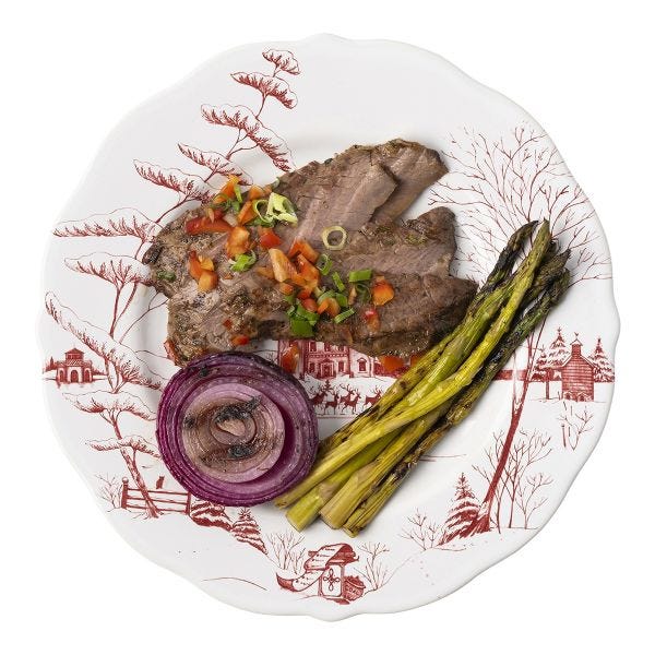 Juliska Country Estate Winter Frolic Dinner Plate | Ruby Red