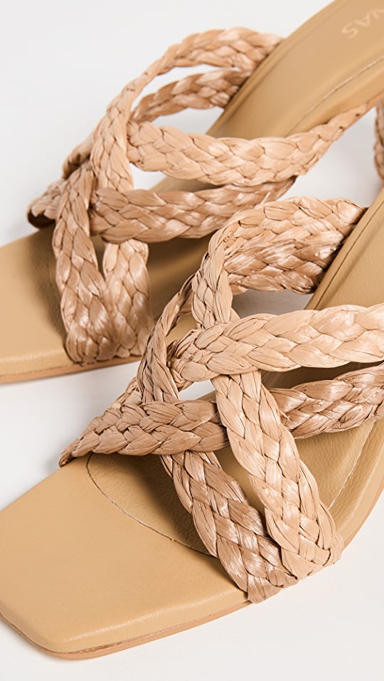 Kaanas Colima Criss-Cross Raffia Heel Sandals