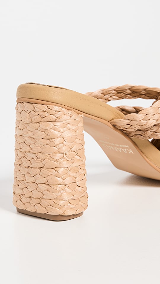 Kaanas Colima Criss-Cross Raffia Heel Sandals