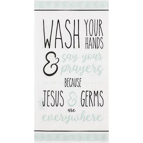 Jesus & Germs Guest Towel - White