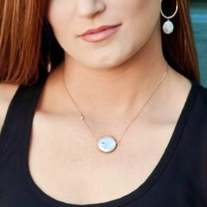 J. Mills Large Coin Pearl Necklace