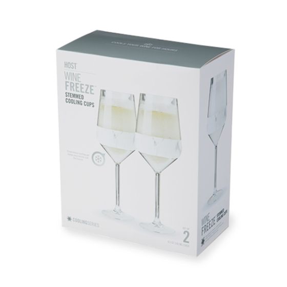 Wine FREEZE Stemmed Cooling Cups (set of 2) - Marble