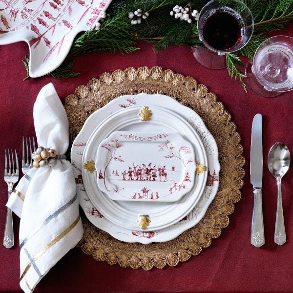 Juliska Country Estate Winter Frolic Dinner Plate | Ruby Red